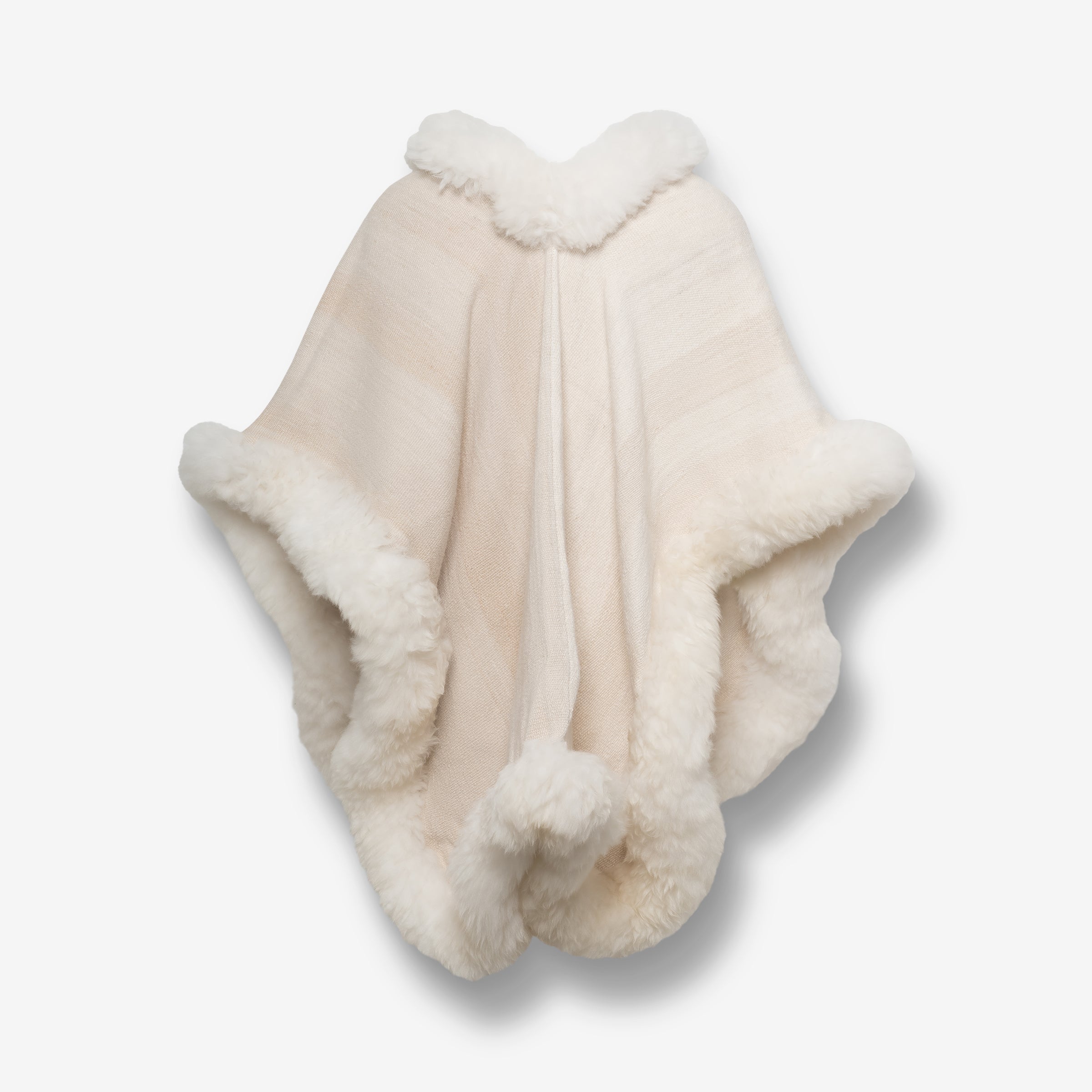 Handwoven Alpaca Cape in All Andes White