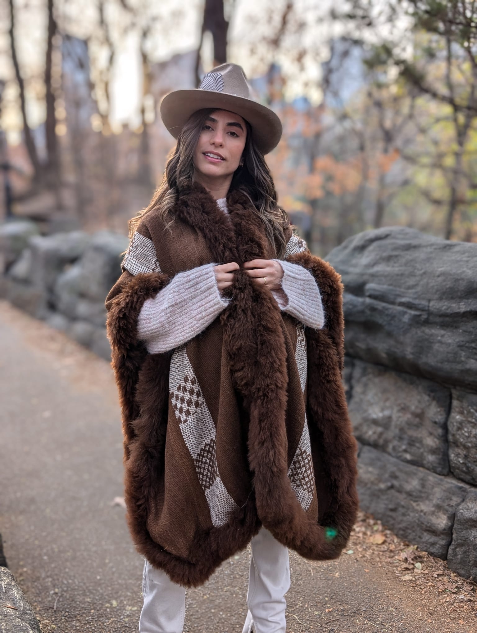 Alpaca Cape in Brown from Ausangate Peru