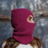 Hand-Knit Alpaca Balaclava in Purple
