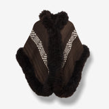 Handwoven Alpaca Ruana in Black - Pattern in White
