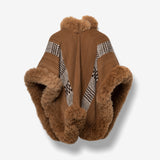 Handwoven Alpaca Ruana in Brown - Pattern in Mix