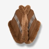 Handwoven Alpaca Ruana in Brown - Pattern in Mix