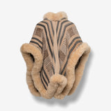 Handwoven Alpaca Ruana in Tan - MultiDesign