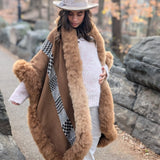 Handwoven Alpaca Ruana in Brown - Pattern in Mix