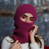 Hand-Knit Alpaca Balaclava in Purple