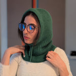 Open Face Balaclava in Green Side