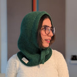 Open Face Balaclava in Green Side Logo