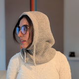 Open Face Balaclava in Light Gray Side