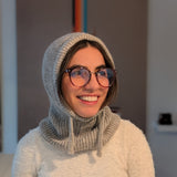 Open Face Balaclava in Light Gray Smile