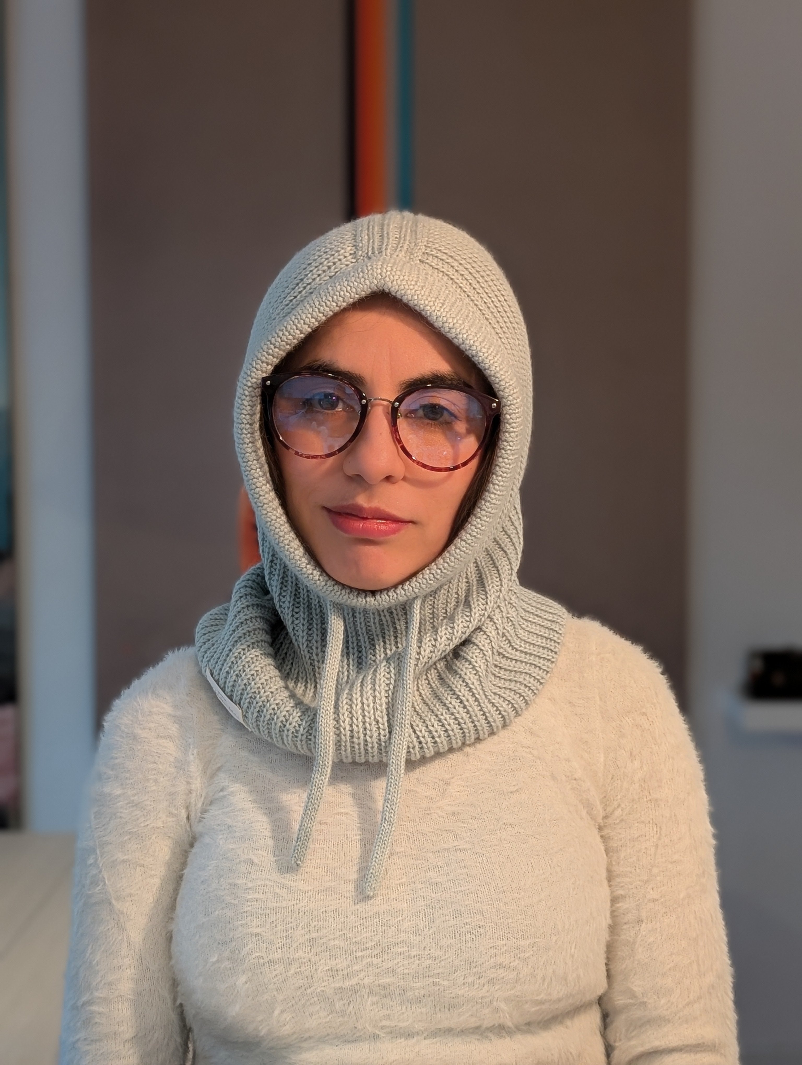 Open Face Balaclava in Lime Front