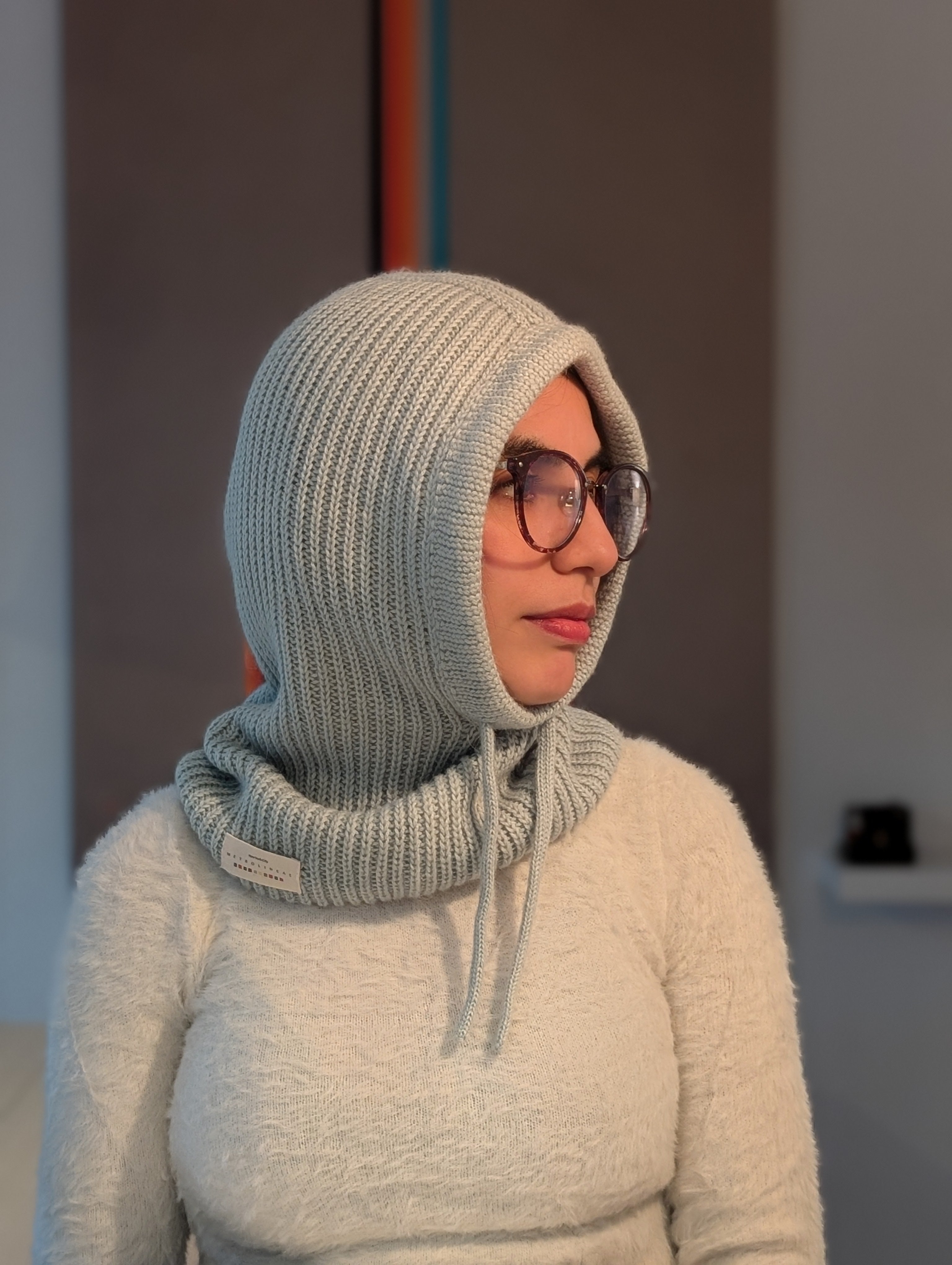 Open Face Balaclava in Lime Right
