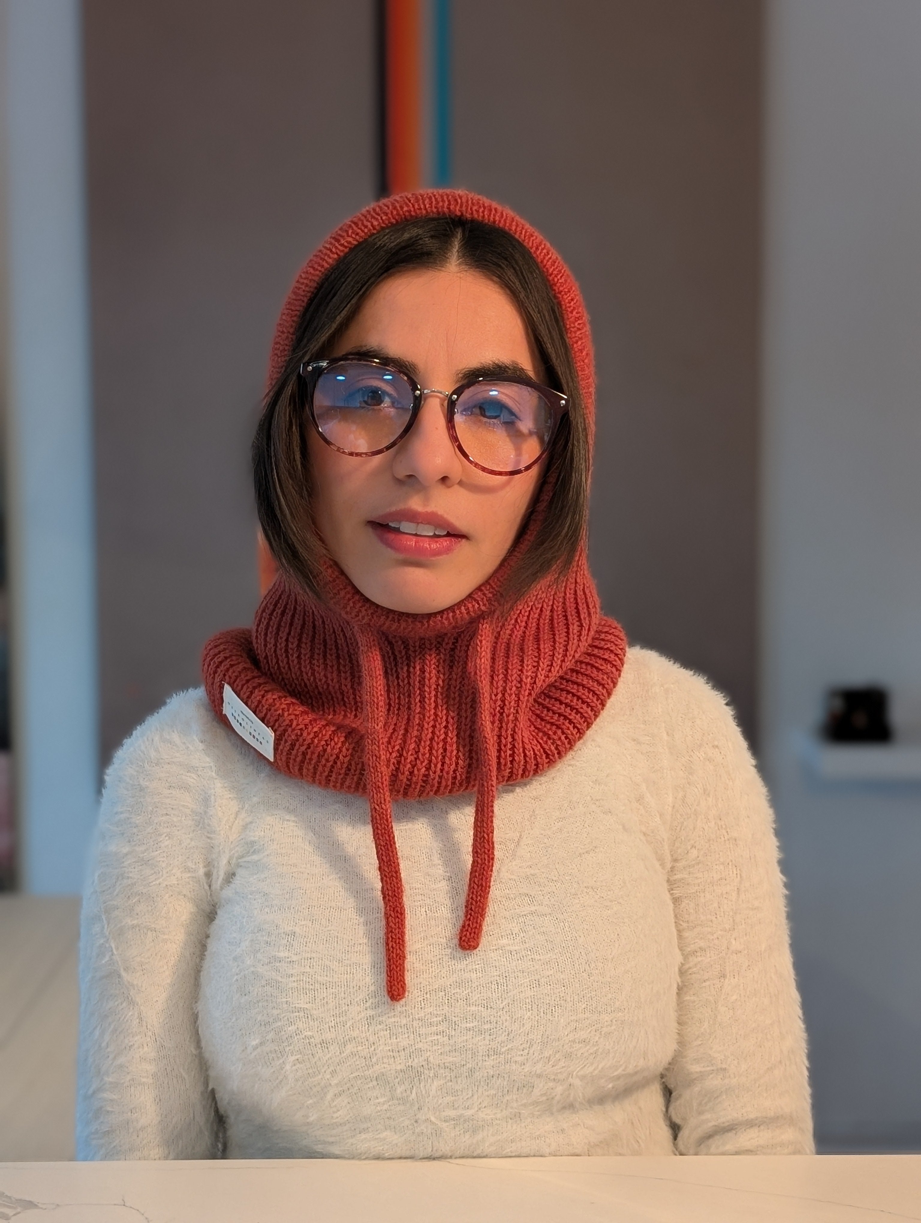 Open Face Balaclava in Orange Front