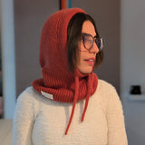 Open Face Balaclava in Orange Side Logo