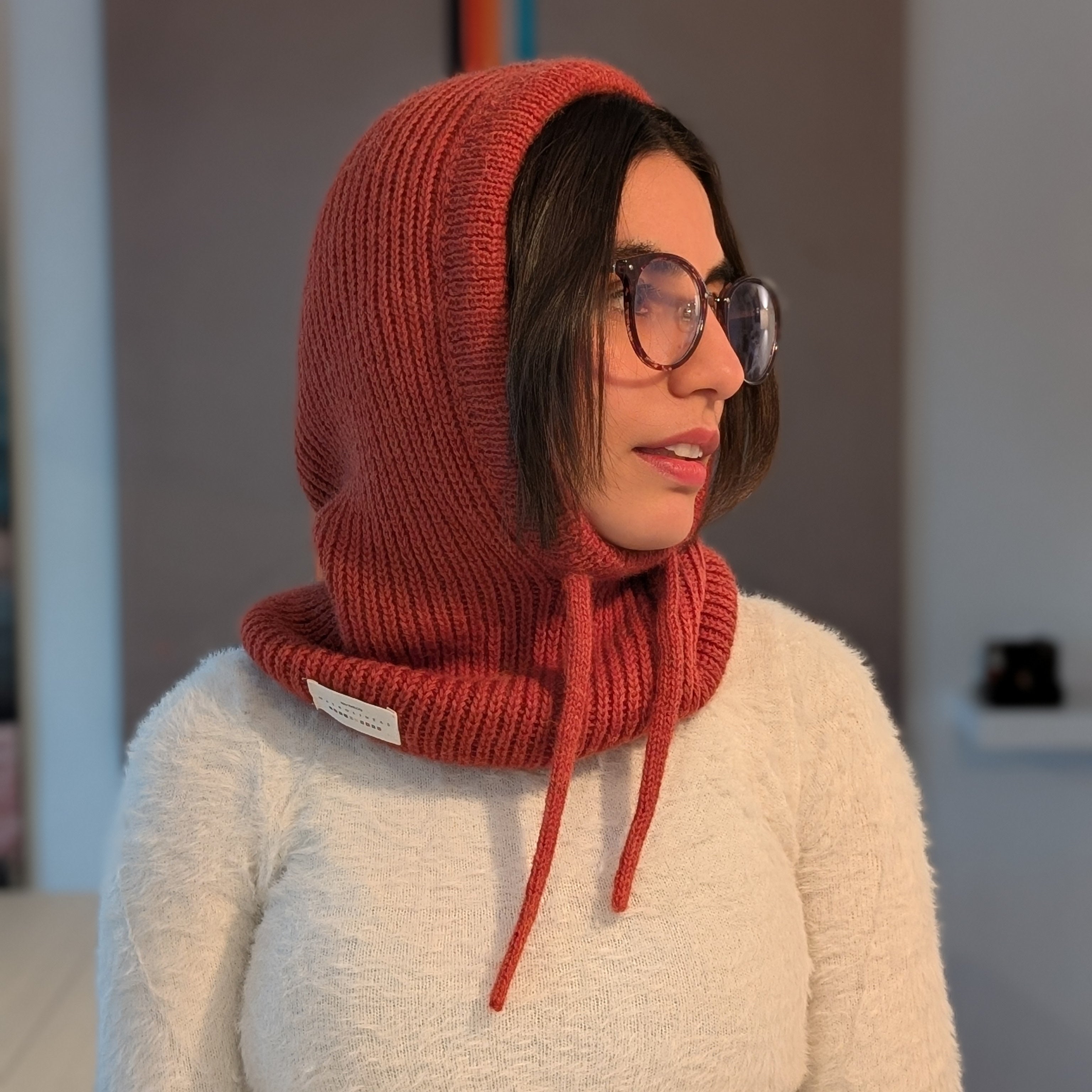 Open Face Balaclava in Orange Side Logo