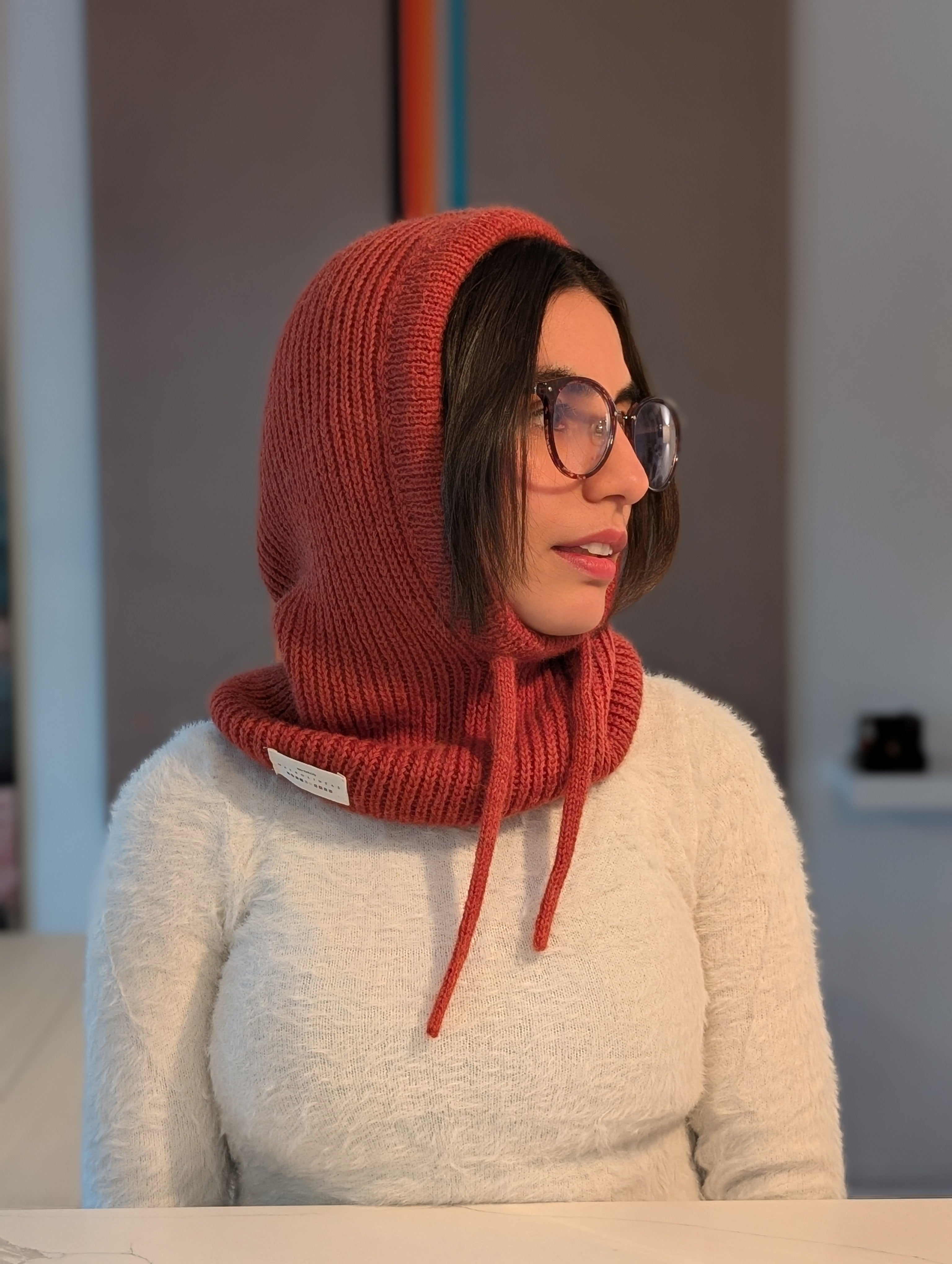 Open Face Balaclava in Orange Side Logo