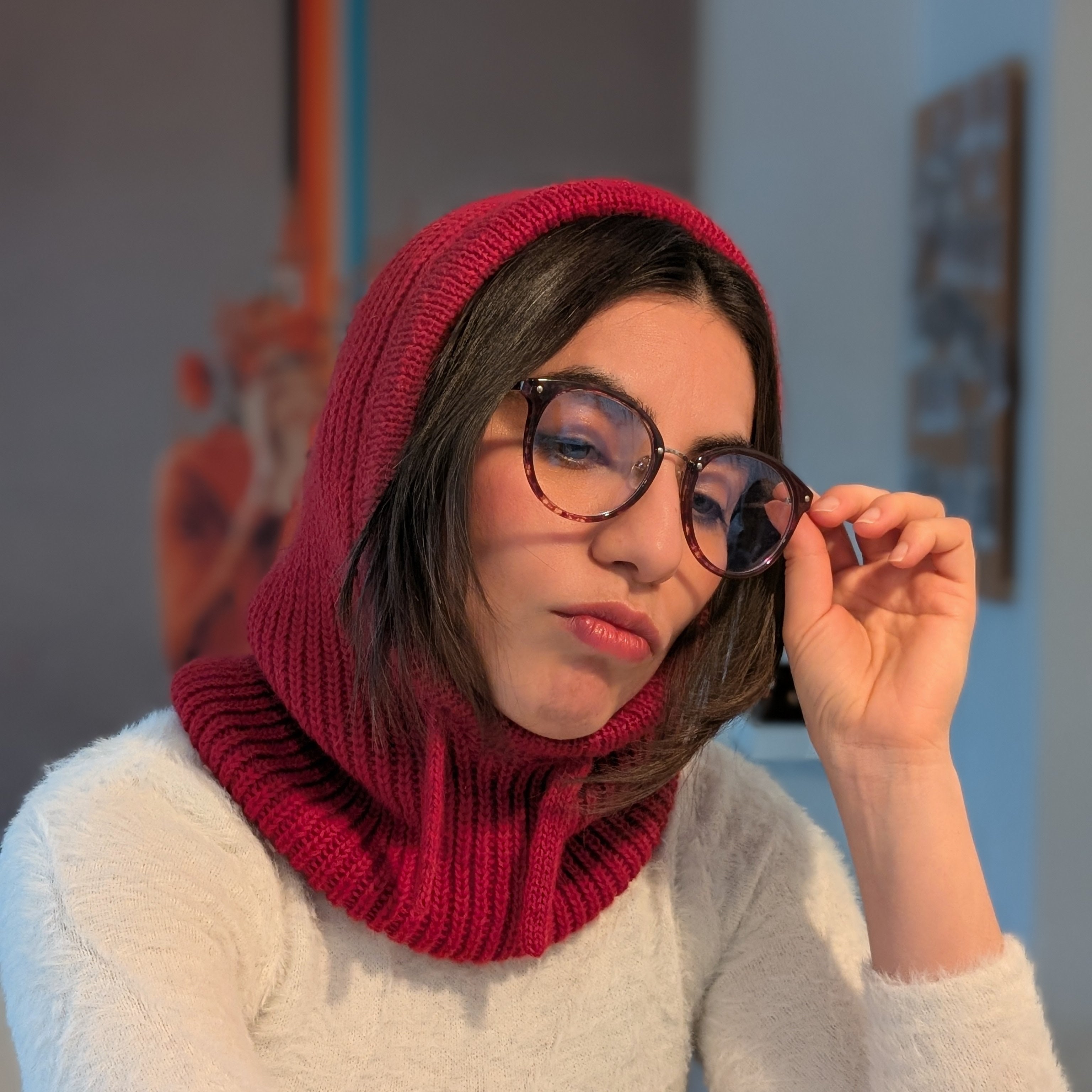 Open Face Balaclava in Red Cool