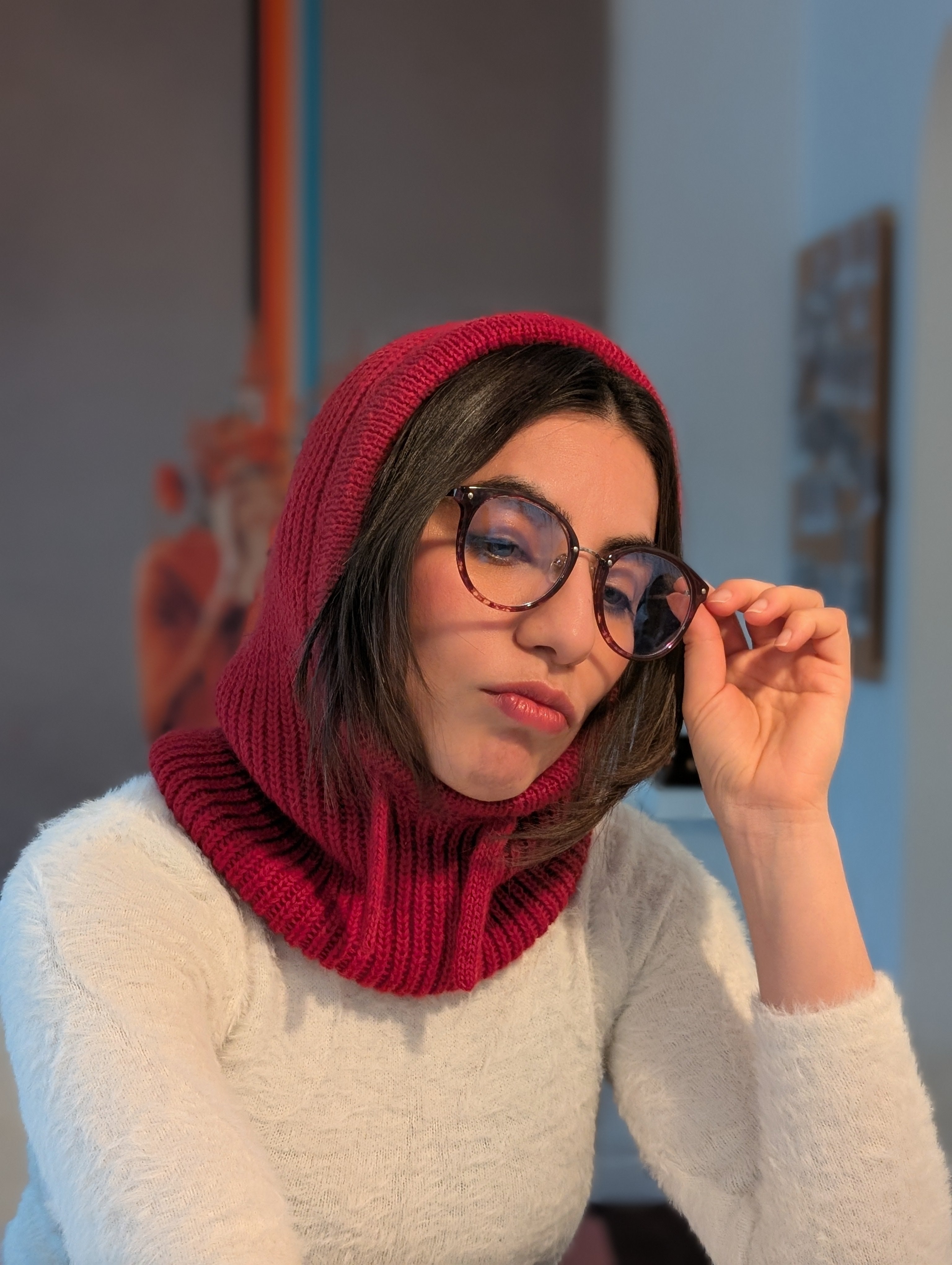Open Face Balaclava in Red Cool