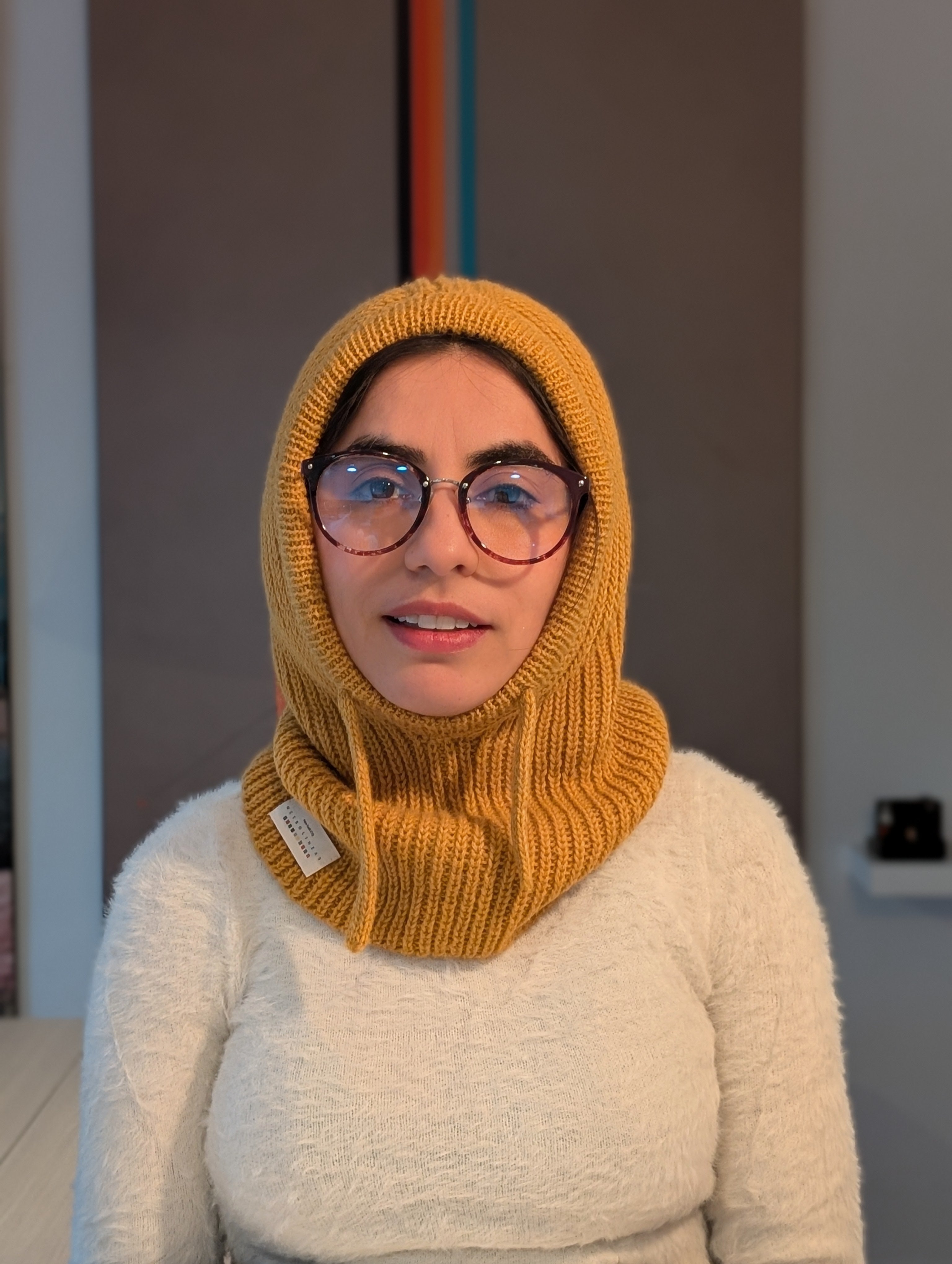 Open Face Balaclava in Yellow Front