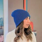 Handmade Baby Alpaca Beanie in Blue