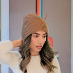 Handmade Baby Alpaca Beanie in Brown