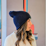 Handmade Baby Alpaca Chullo in Deep Dark Blue