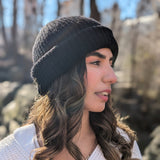 Hand-Knit Baby Alpaca Shapka in Black