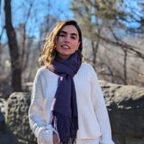 Eminé Stole - Handwoven Alpaca Stole in Andes Purple