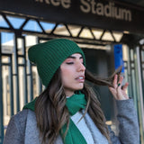 Hand-Knit Baby Alpaca Shapka in Green