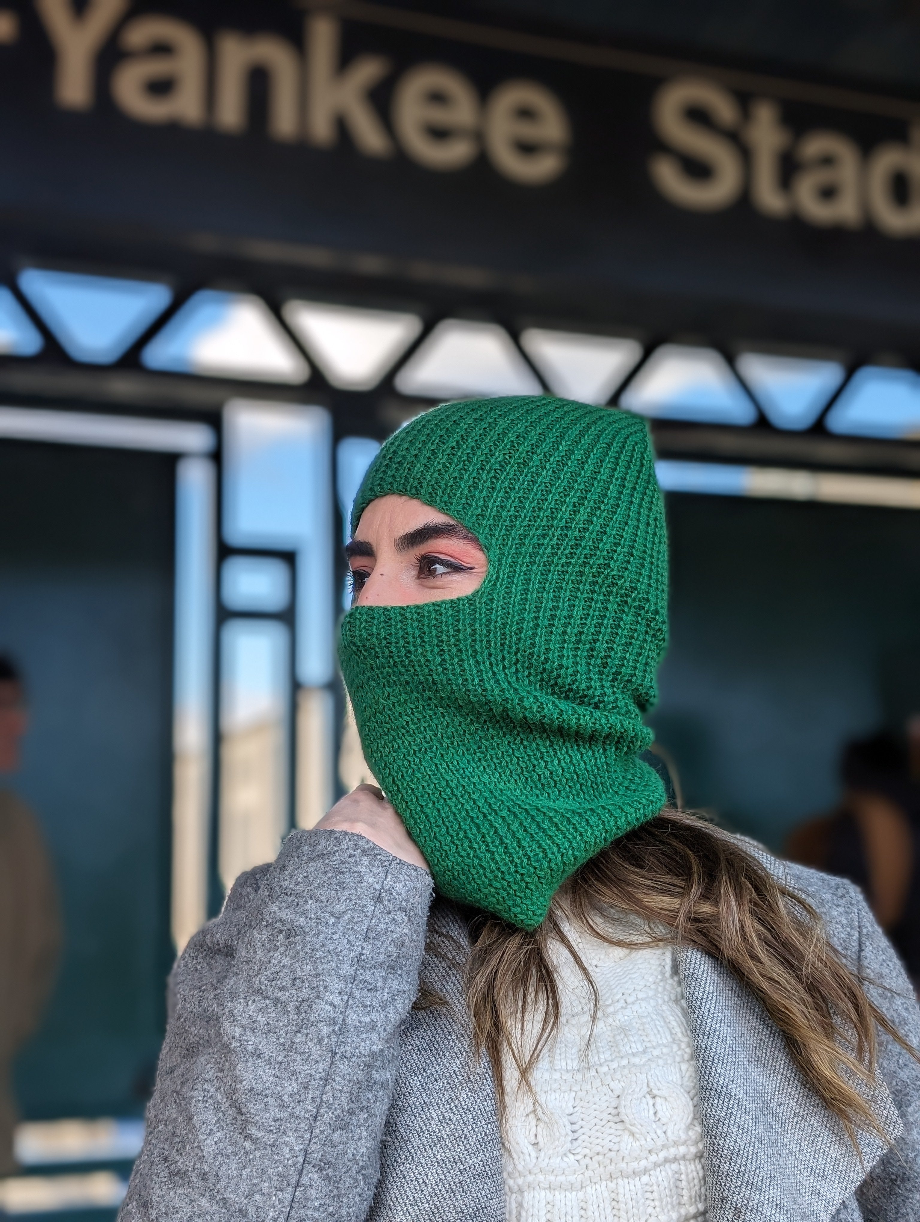 Hand-Knitted Alpaca Balaclava in Green