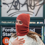 Hand-Knitted Alpaca Balaclava in Orange