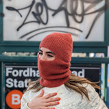 Hand-Knitted Alpaca Balaclava in Orange