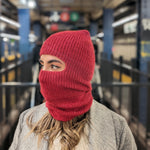 Hand-Knitted Alpaca Balaclava in Red