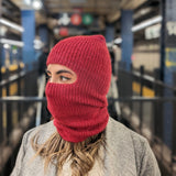 Hand-Knitted Alpaca Balaclava in Red
