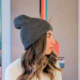 Handmade Baby Alpaca Shapka in Charcoal Gray