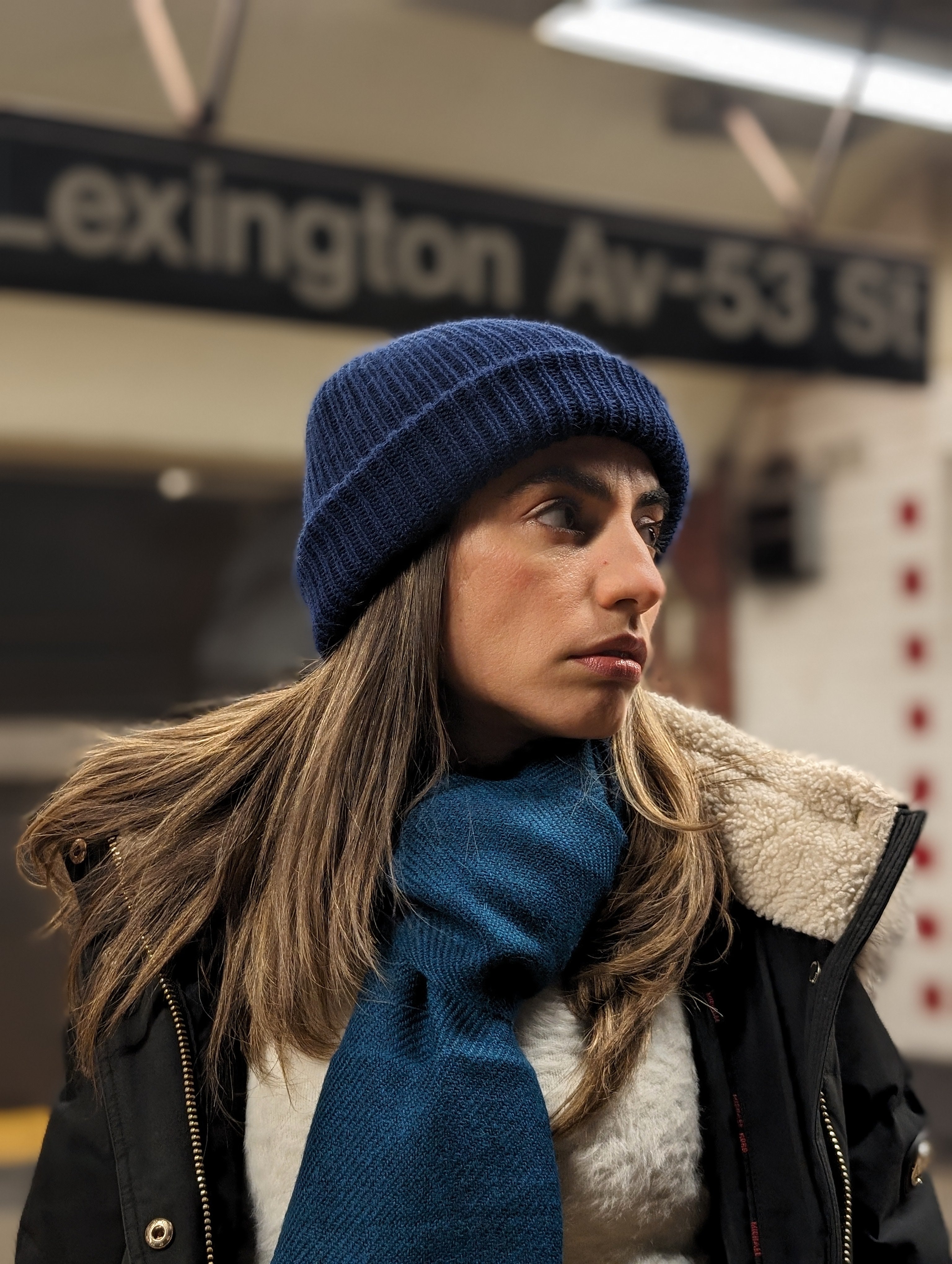 Baby Alpaca Wool Beanie Dark Blue