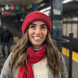 Handmade Baby Alpaca Beanie in Red