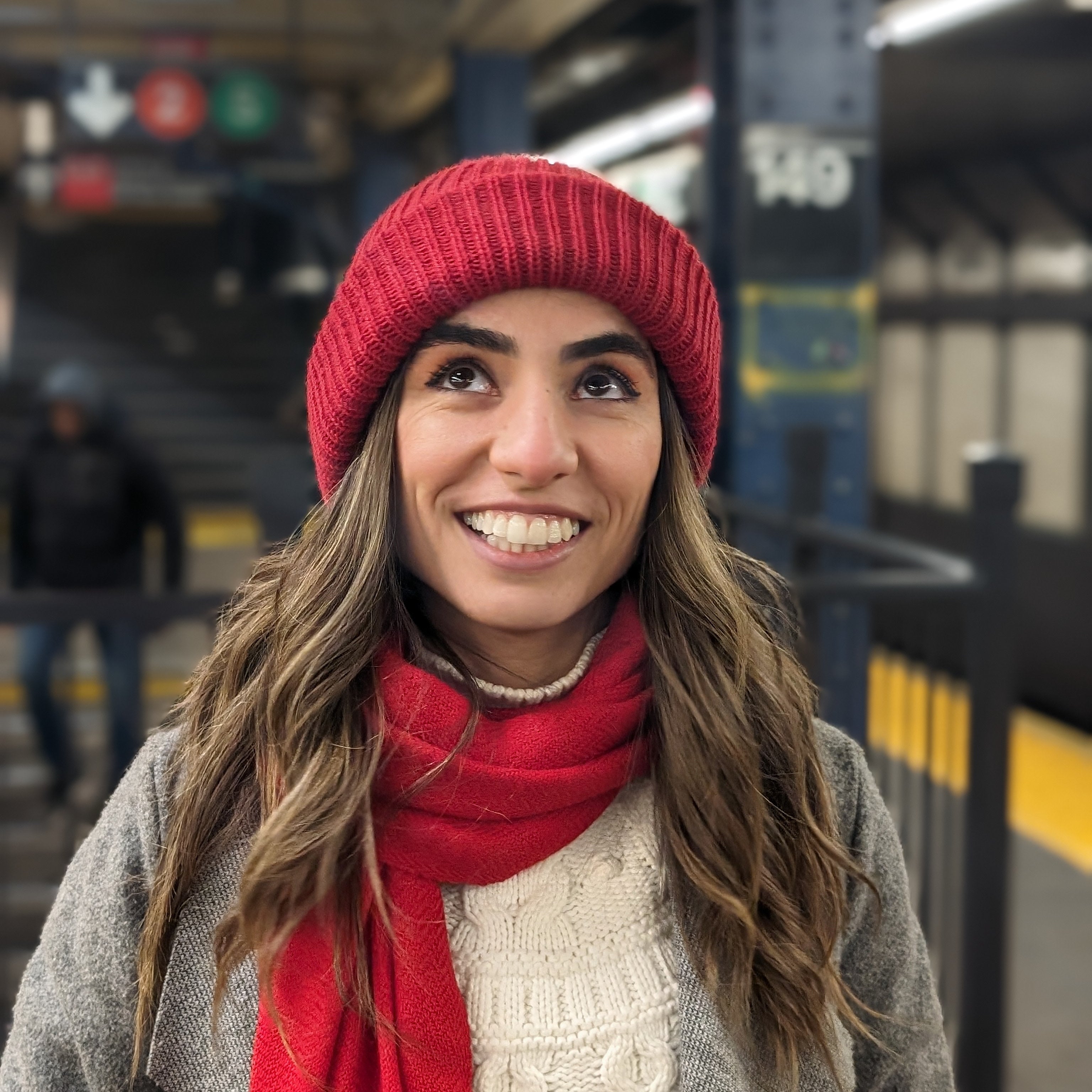 Handmade Baby Alpaca Beanie in Red
