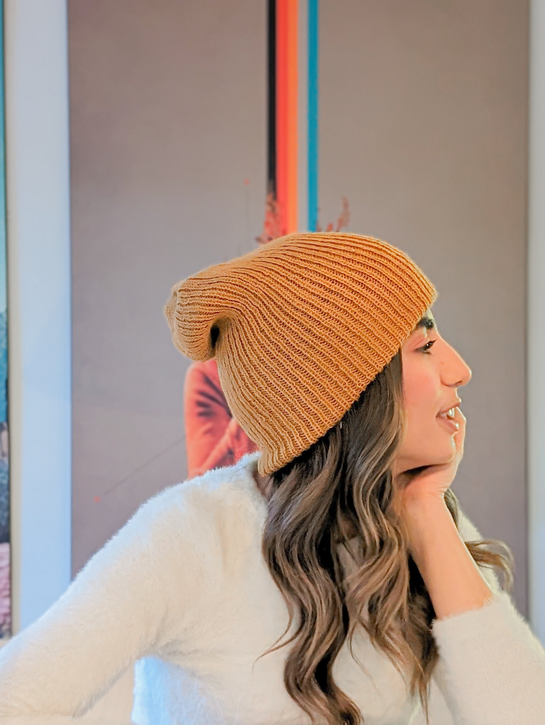 Handmade Baby Alpaca Shapka in Gold