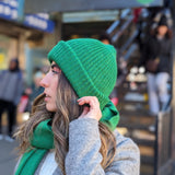 Handmade Baby Alpaca Shapka in Green