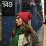 Handmade Baby Alpaca Beanie in Red