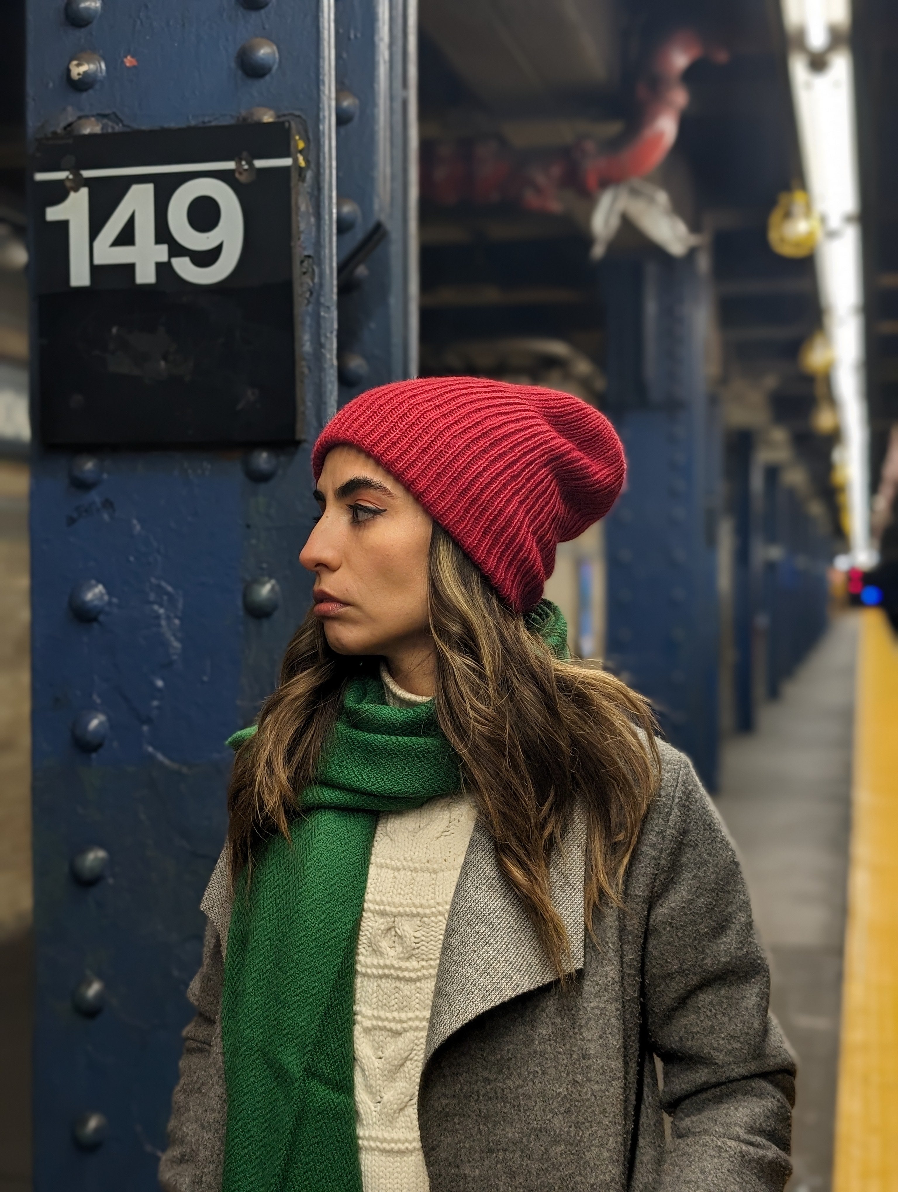 Handmade Baby Alpaca Beanie in Red