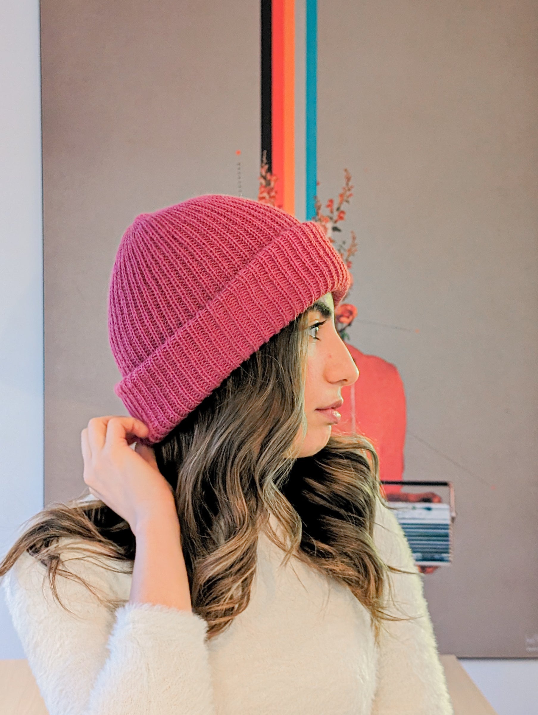 Baby Alpaca Wool Beanie Violet