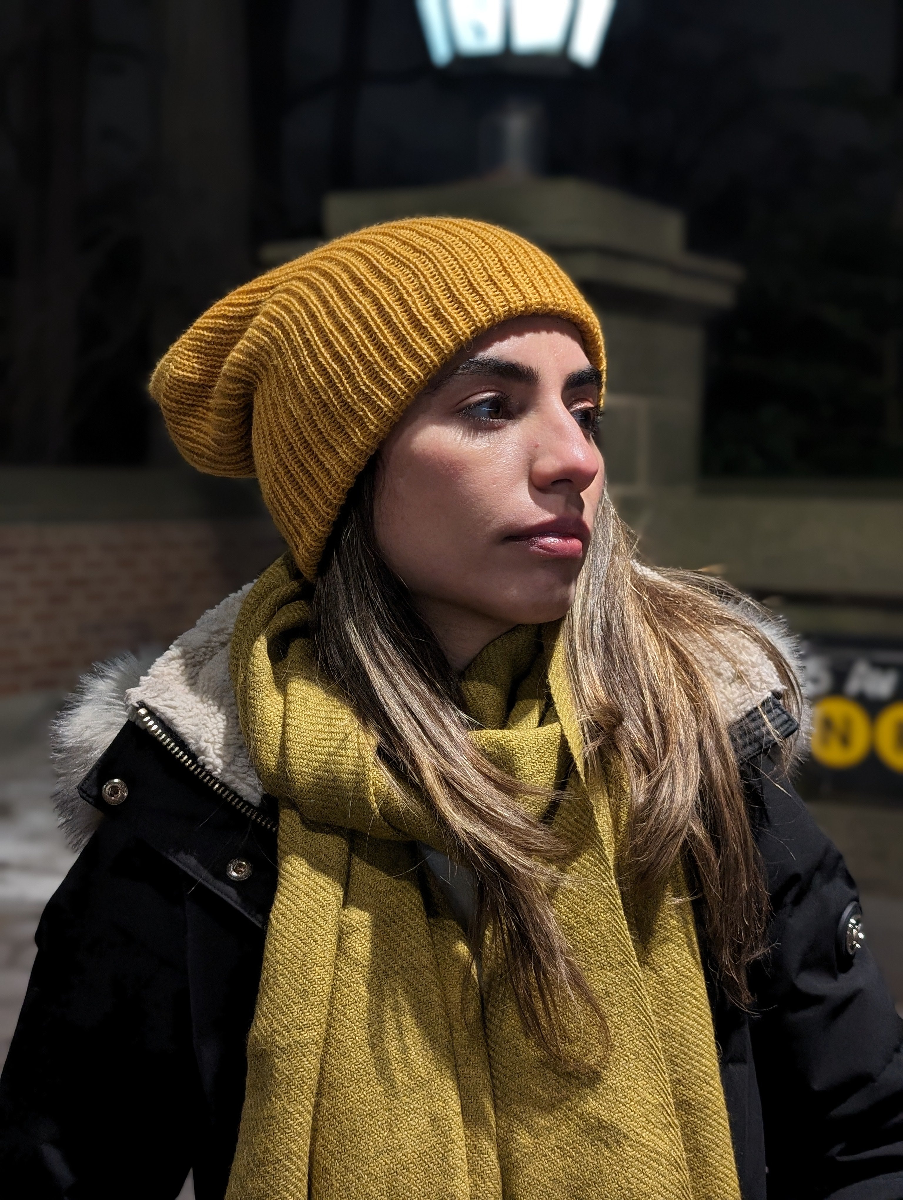 Handmade Baby Alpaca Beanie in Yellow