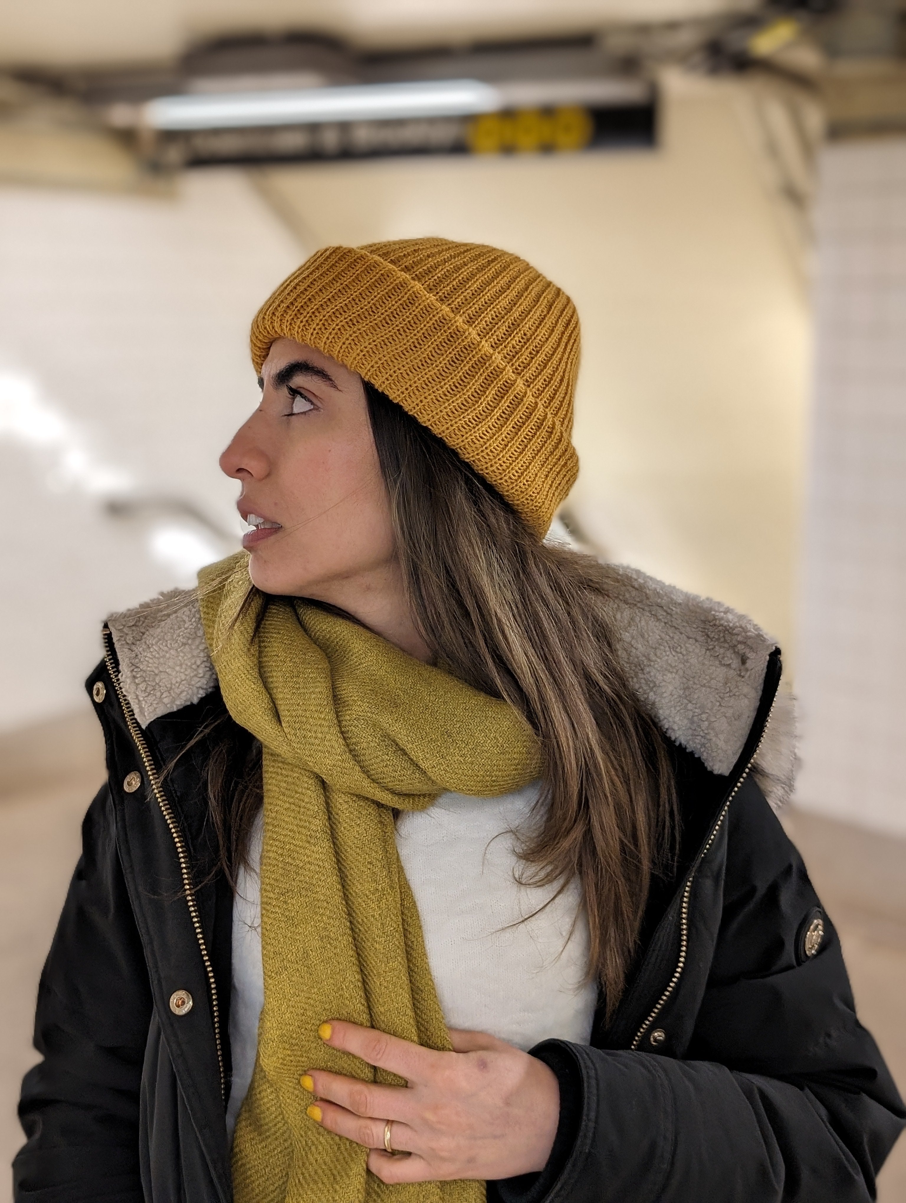 Handmade Baby Alpaca Beanie in Yellow