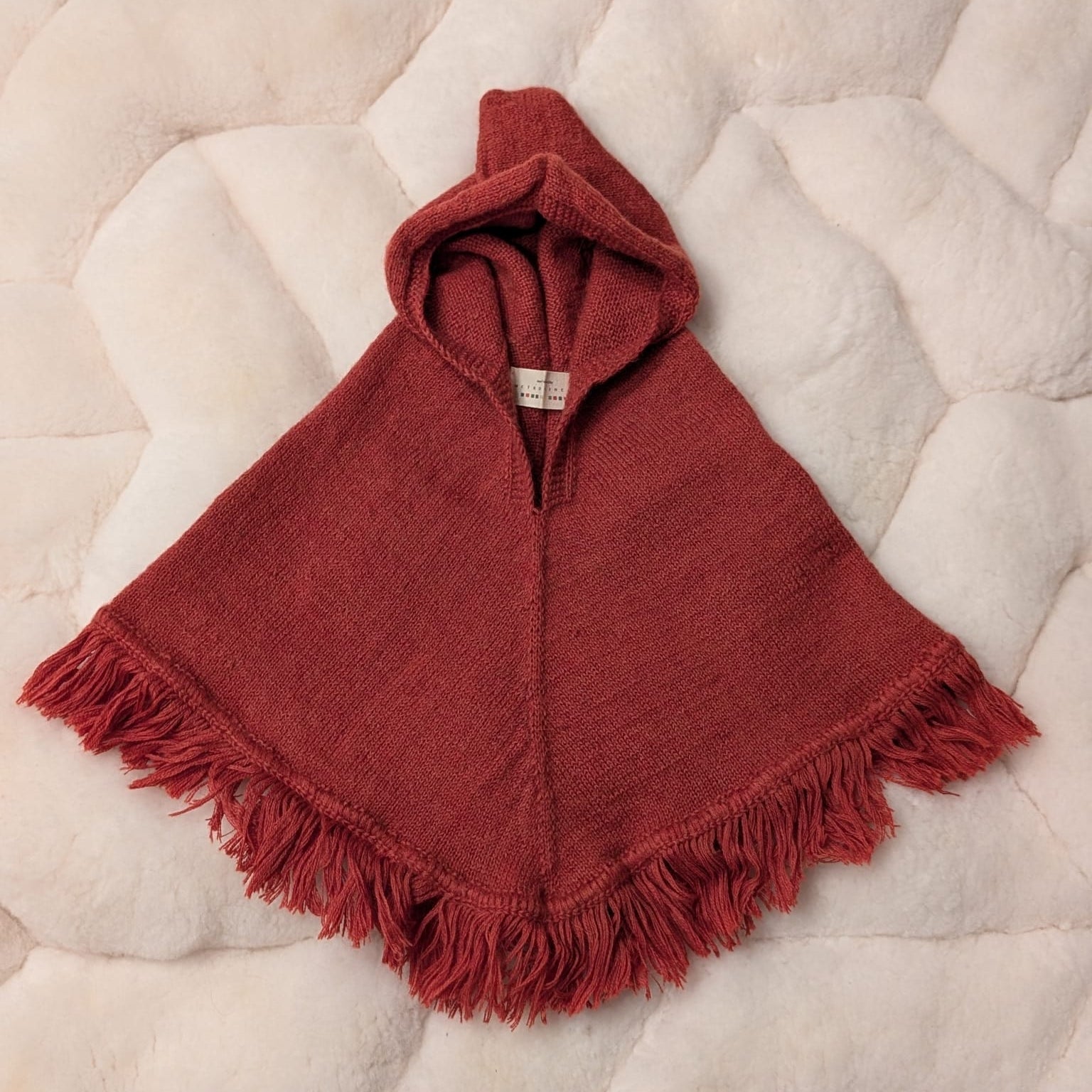 Hand-Knitted Alpaca Baby Poncho