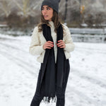 Eminé Stole - Handwoven Alpaca Stole in Andes Black