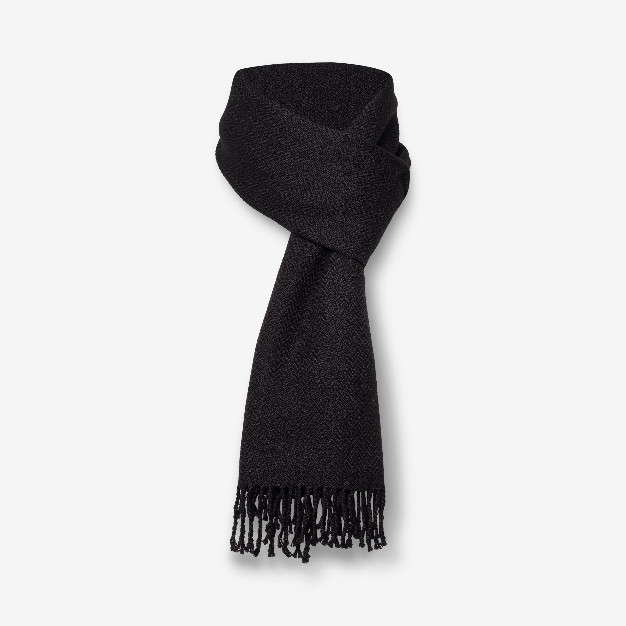 Eminé Stole - Handwoven Alpaca Stole in Andes Black