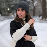 Eminé Stole - Handwoven Alpaca Stole in Andes Black