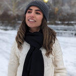 Eminé Stole - Handwoven Alpaca Stole in Andes Black