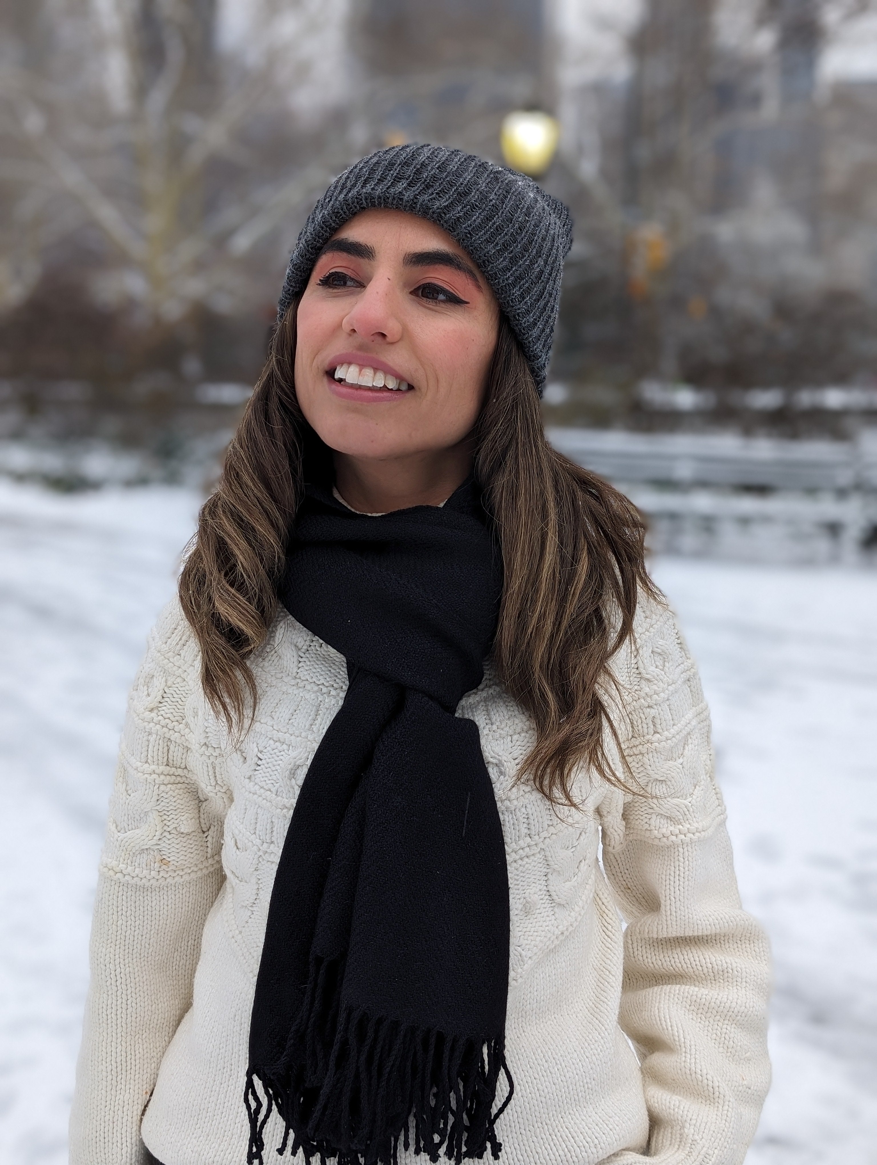 Eminé Stole - Handwoven Alpaca Stole in Andes Black